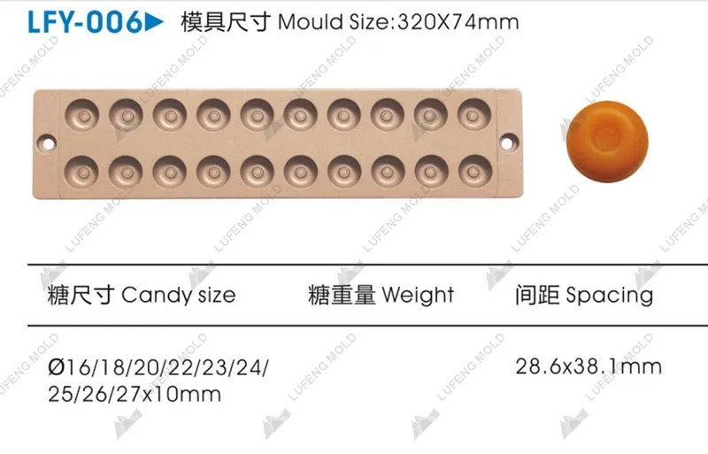 LFY-006 Hard candy plate mould - LUFENG MOLD