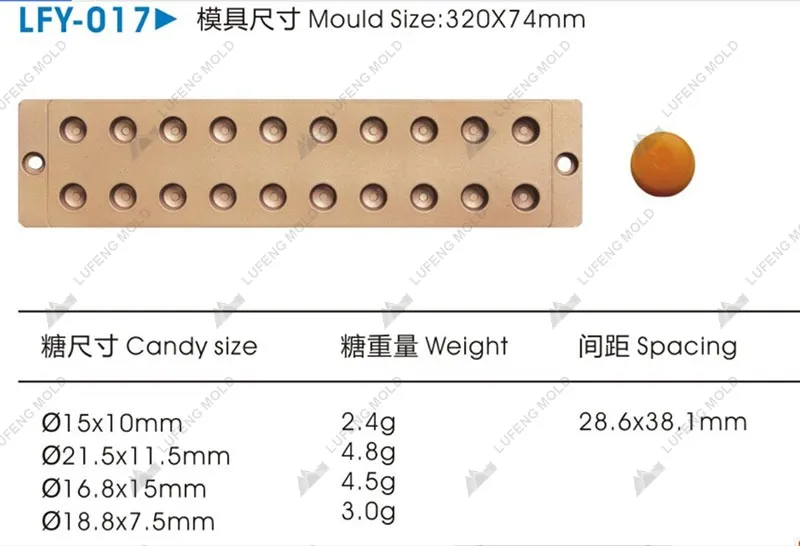 LFY-017 Hard candy plate mould - LUFENG MOLD