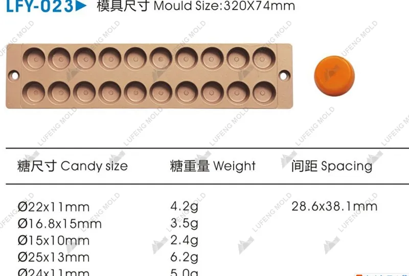 LFY-023 Hard candy plate mould - LUFENG MOLD