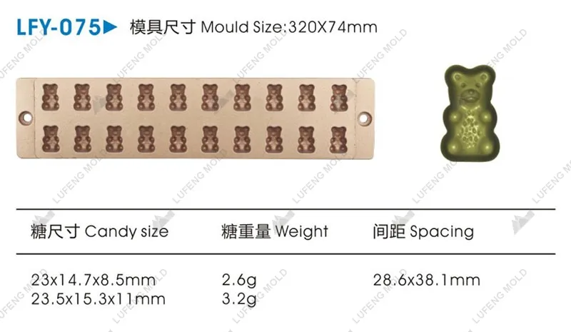 LFY-075 Jelly candy mould - LUFENG MOLD