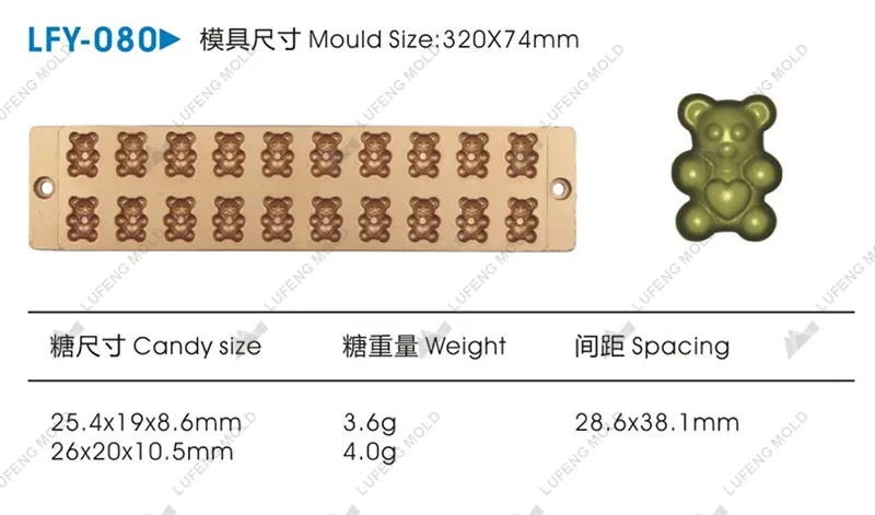 LFY-080 Jelly candy mould - LUFENG MOLD