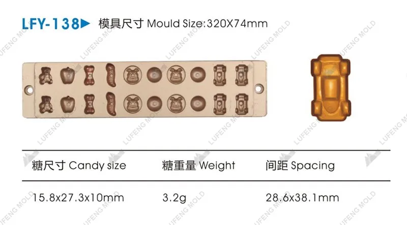 LFY-138 Jelly candy mould - LUFENG MOLD